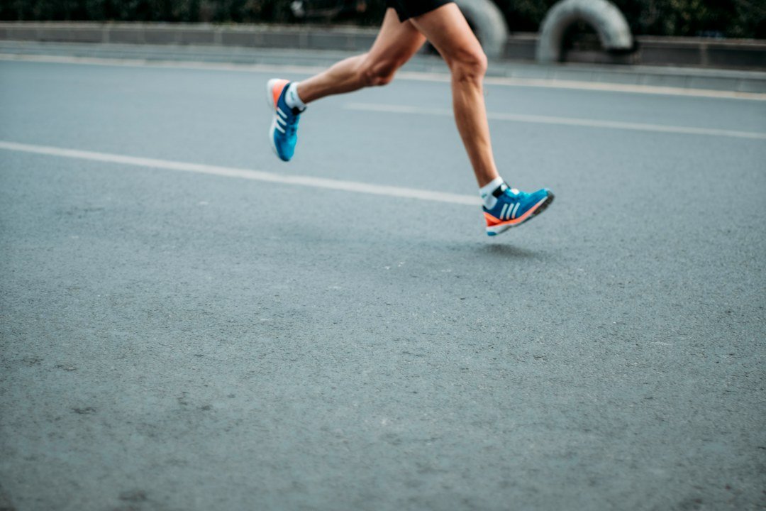 Athlete sprinting during training